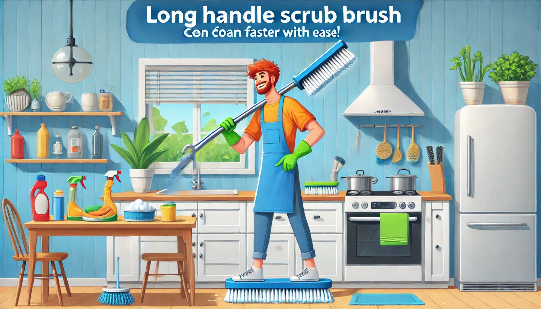 Long Handle Scrub Brush: Clean Faster with Ease!